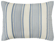 94" X 68" Indigo Striped Cotton Quilt