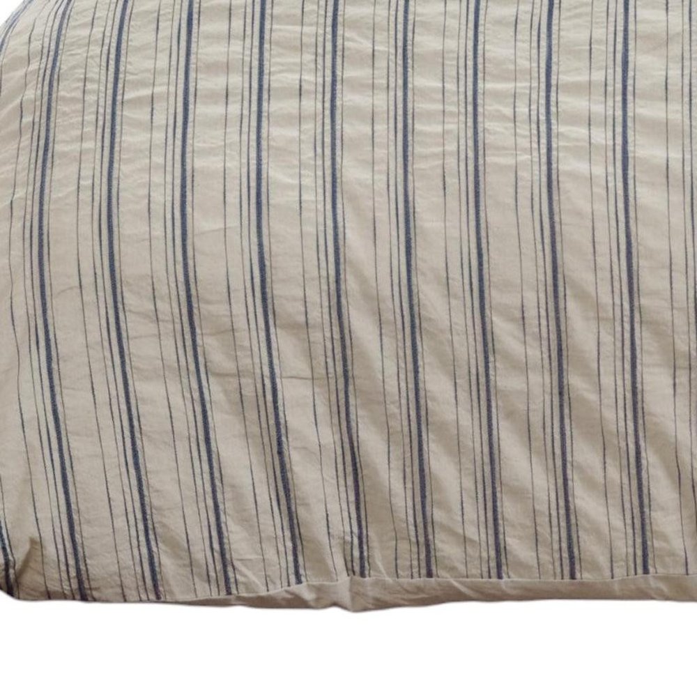 Natural Queen Linen Dry Clean Only Polyester Duvet Cover