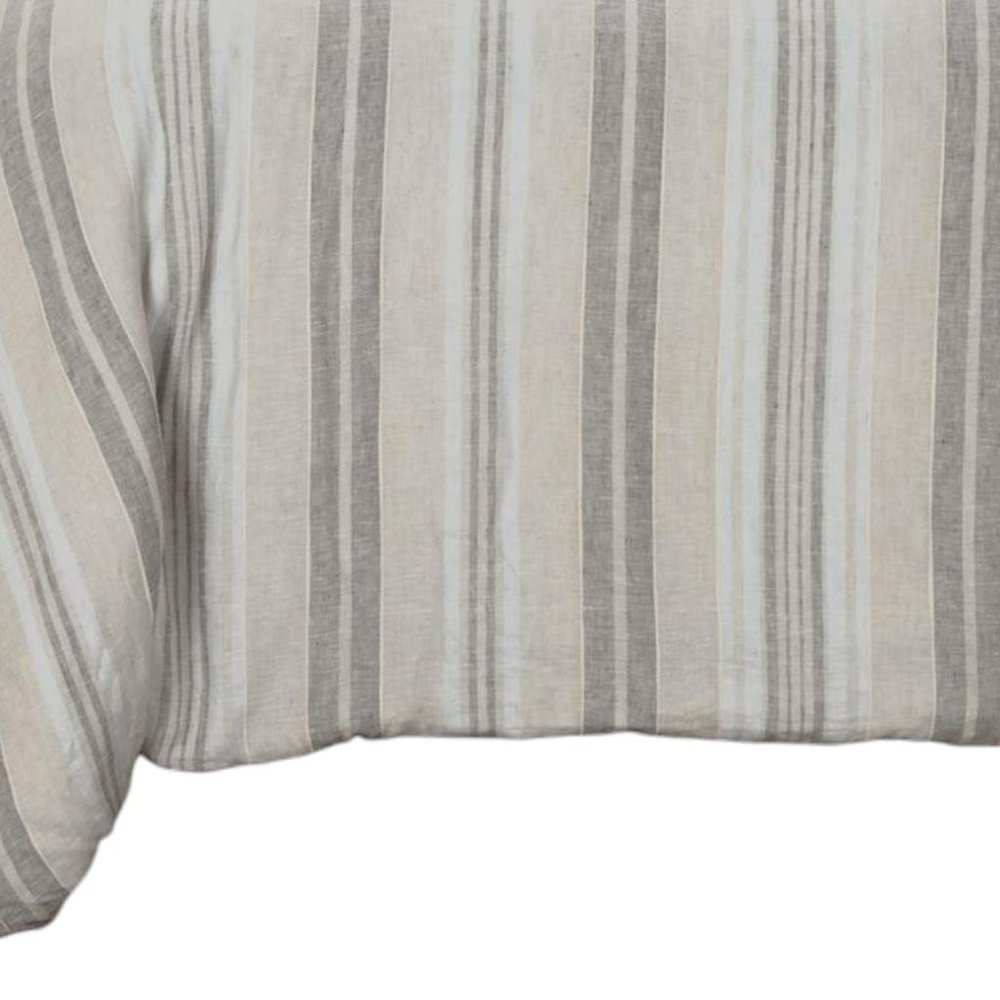 Natural Queen Linen Washable Polyester Duvet Cover
