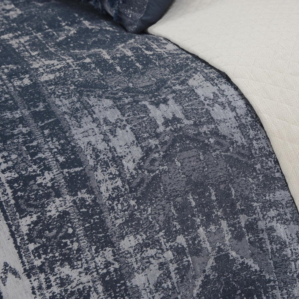 Indigo King Cotton Washable Polyester Duvet Cover Set With Two Shams