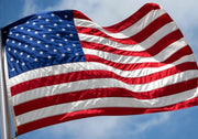 Set of Four Red White And Blue Embroidered Nylon American Flags