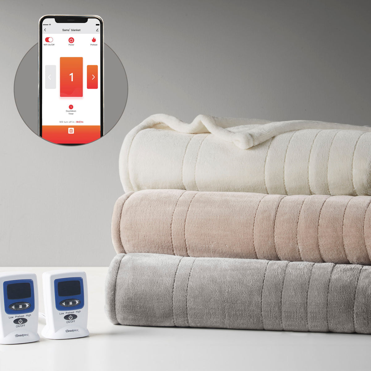 Microplush - King Heated Blanket With Wifi Technology - Ivory