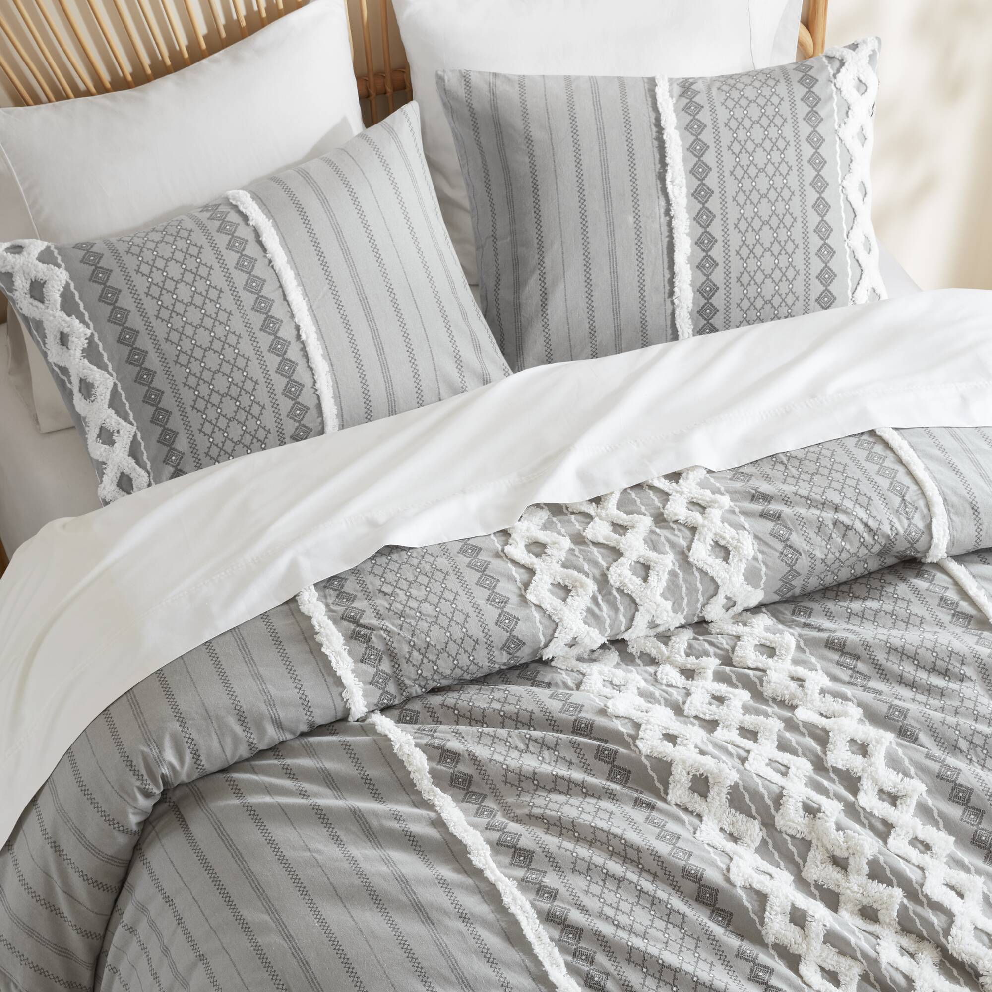 Imani - Printed Duvet Cover Set With - Gray