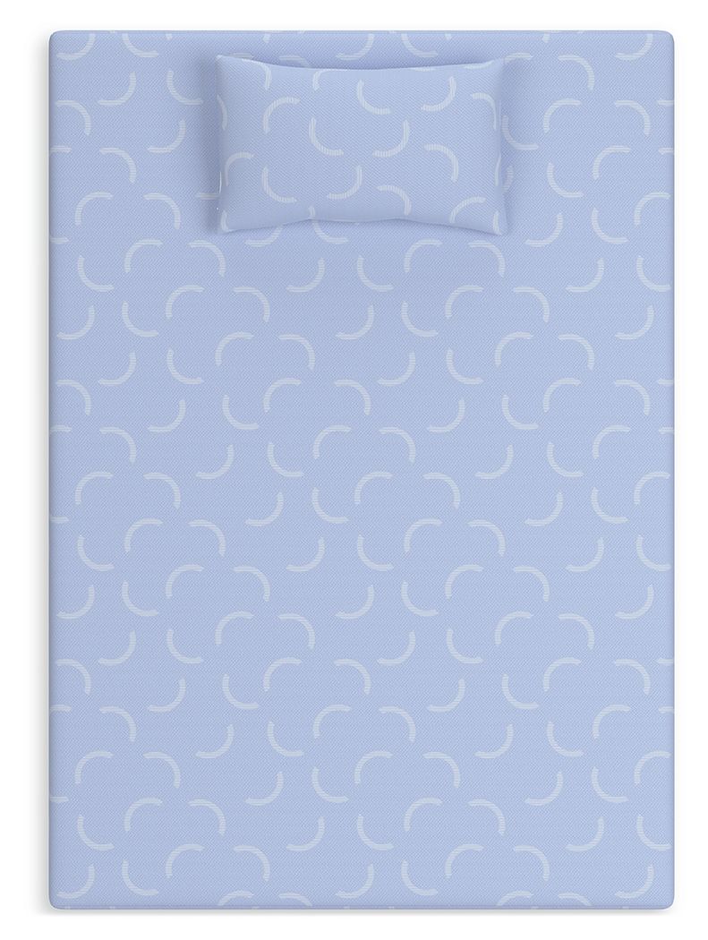 Ikidz Ocean - Mattress Twin size And Pillow Set of 2 - Blue