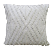 18" X 18" White Zippered Diamond Indoor Outdoor Throw Pillow
