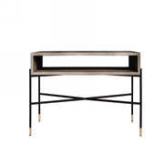 45" Gray and Black Concrete and Iron Console Table