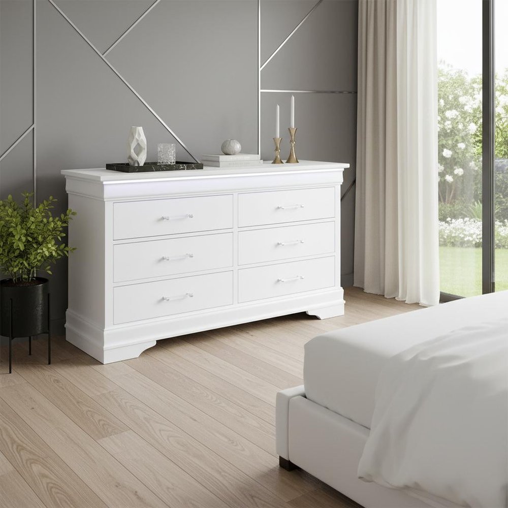 16" Blue Solid Wood Five Drawer Chest With LED Lighting