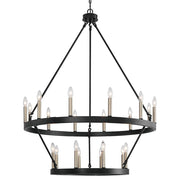 Black Candle Style Multi Light Metal Dimmable Chandelier