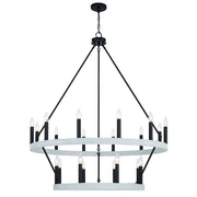 Black And White Candle Style Multi Light Metal Dimmable Chandelier