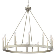 Silver Candle Style Twelve Light Metal Dimmable Chandelier