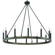 Black Candle Style Twelve Light Metal Dimmable Chandelier