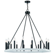Black And White Candle Style Multi Light Metal Dimmable Chandelier