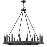 Black Candle Style Multi Light Metal Dimmable Chandelier