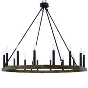 Brown And Black Candle Style Multi Light Metal Dimmable Chandelier