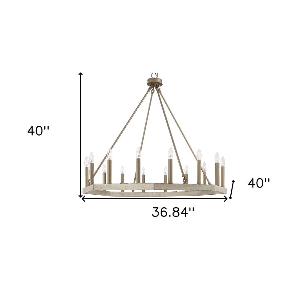 Brass Candle Style Multi Light Metal Dimmable Chandelier