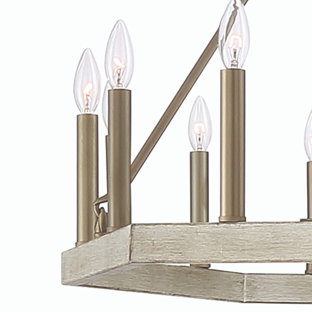 Brass Candle Style Multi Light Metal Dimmable Chandelier