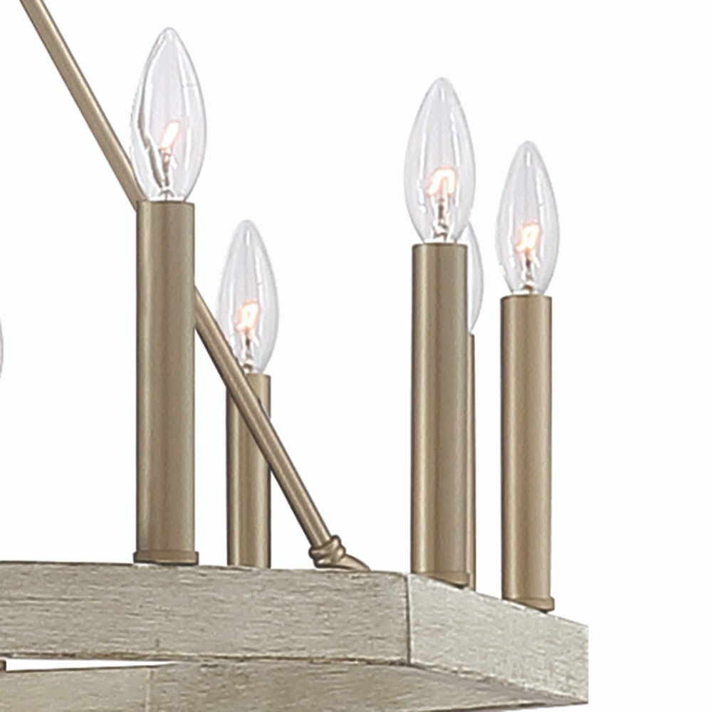 Brass Candle Style Multi Light Metal Dimmable Chandelier