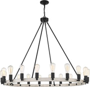 Black And Gray Candle Style Multi Light Metal Dimmable Chandelier