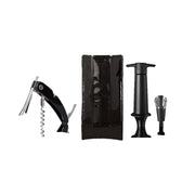 9" Black Plastic Wine Tool Set Refrigerator Safe