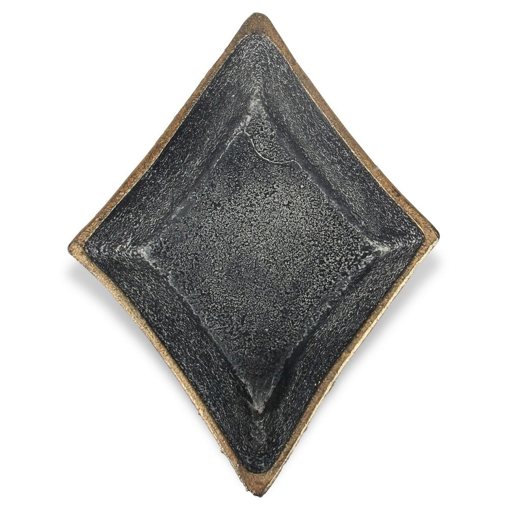 5" Black Cast Iron Diamond Square Bowl