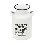 8" Black And White Metal Jug Vase