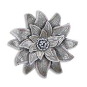 27" X 27" Gray and Off White Galvanized Metal Flower Hanging Dimensional Sculpture