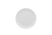 White Six Piece Round Pebbled Porcelain Service For Six Salad Plate Set