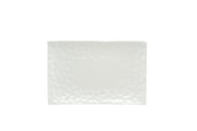 White Six Piece Rectangle Pebbled Porcelain Service For Six Salad Plate Set