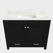 Bathroom Vanity Set, Sink And Faucet Holes Included - Black