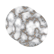 15" Set of Two Gold And Gray Abstract Round Placemats