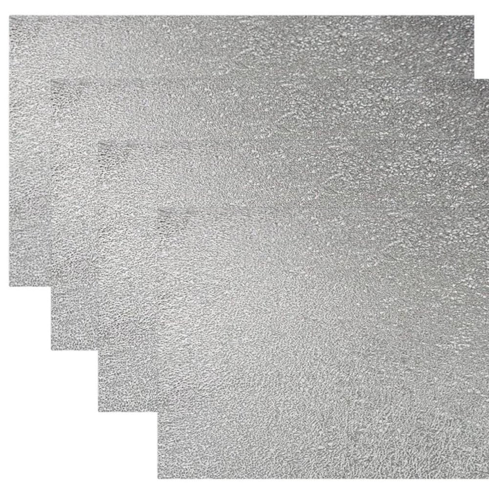 18" Set of Four Silver Vinyl Placemats