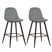 Set of Two 26" Gray And Gold Steel Counter Height Bar Chairs