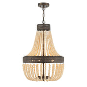 Black And Gold Candle Style Five Light Metal Dimmable Chandelier