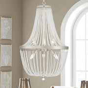 Silver Candle Style Six Light Metal Dimmable Chandelier