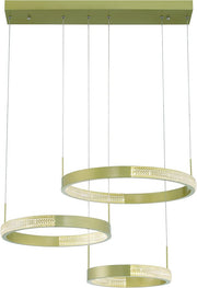 Gold Candle Style Three Light Metal LED Dimmable Chandelier
