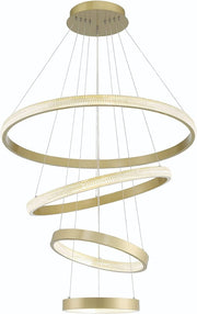 Gold Candle Style Four Light Metal LED Dimmable Chandelier