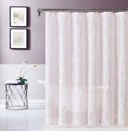 72" Blush And Ivory Embroidered Floral Shower Curtain