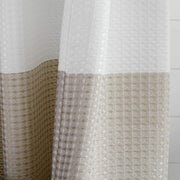 72" White And Taupe Striped Shower Curtain