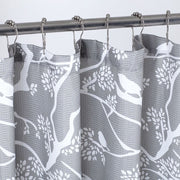 72" Gray And White Bird Shower Curtain