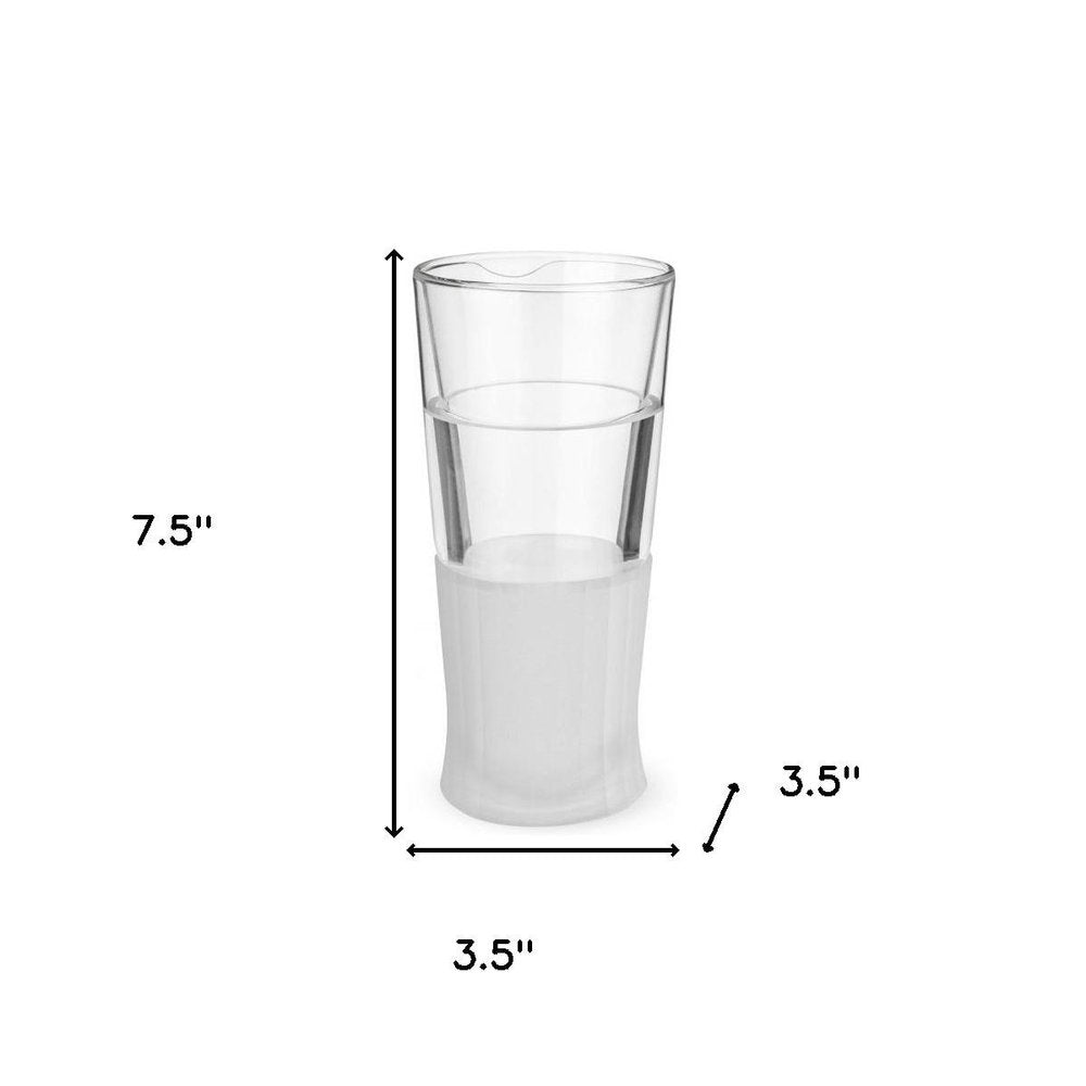 Set of Two Clear Crystal Glass Narrowing Shape Stemless Pint Glass