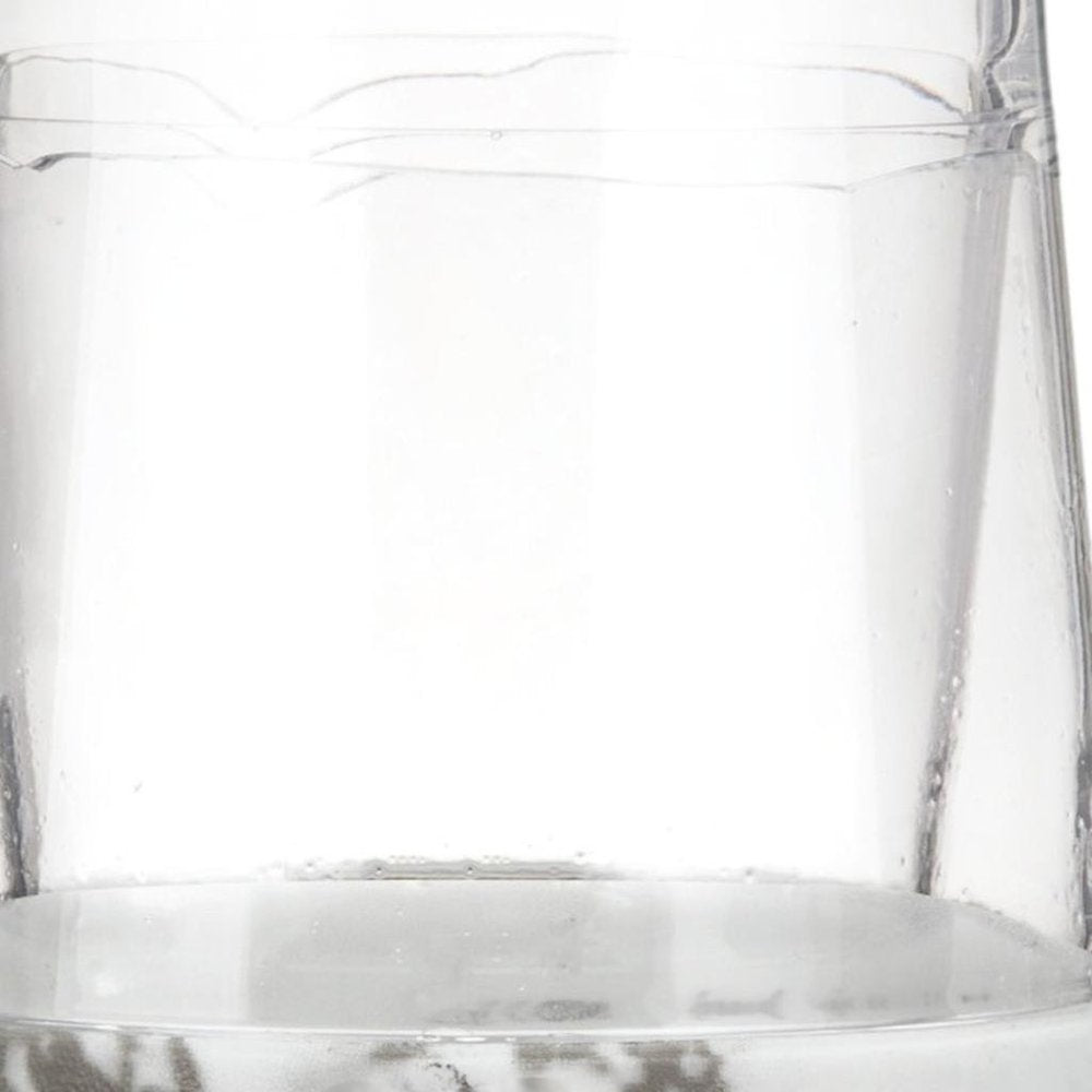 Set of Two Clear White And Black Plastic Angular Shape Stemless All Purpose Wine Glass