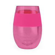 Magenta Tritan Plastic Convex Curve Shape Stemless All Purpose Wine Glass