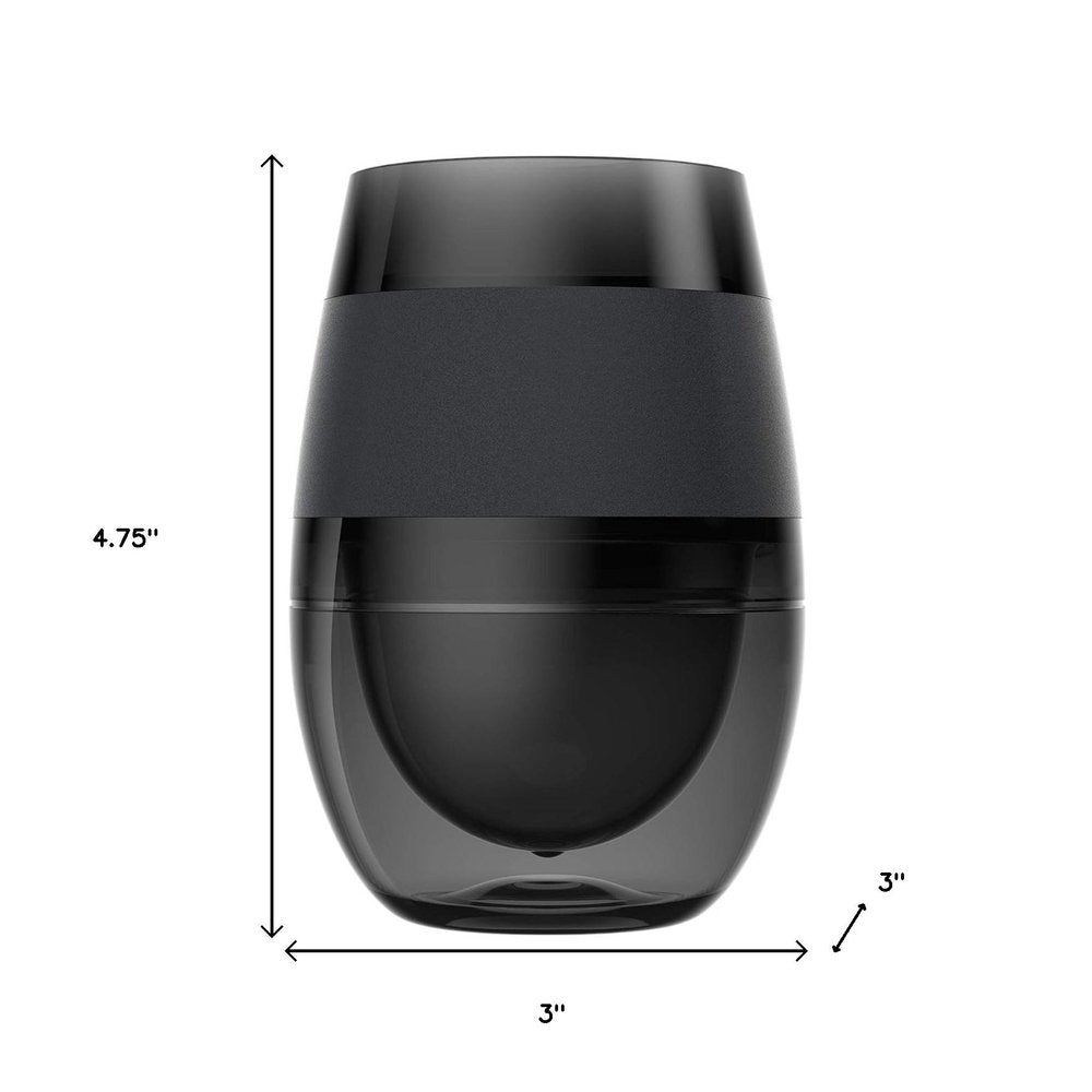Black Tritan Plastic Convex Curve Shape Stemless All Purpose Wine Glass