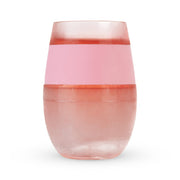 Clear And Pink Tritan Plastic Convex Curve Shape Stemless All Purpose Wine Glass