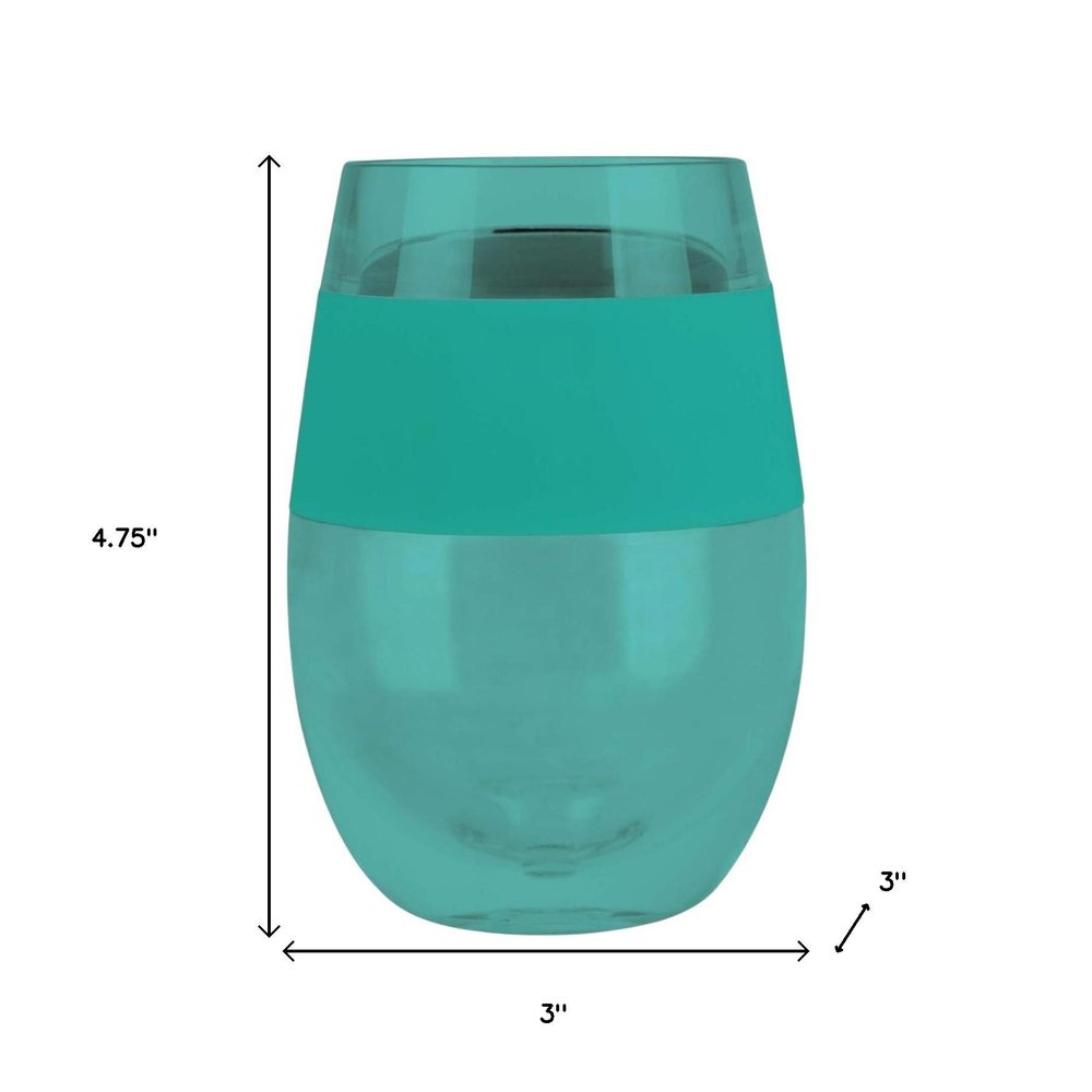Green Tritan Plastic Convex Curve Shape Stemless All Purpose Wine Glass