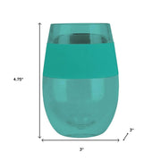 Green Tritan Plastic Convex Curve Shape Stemless All Purpose Wine Glass