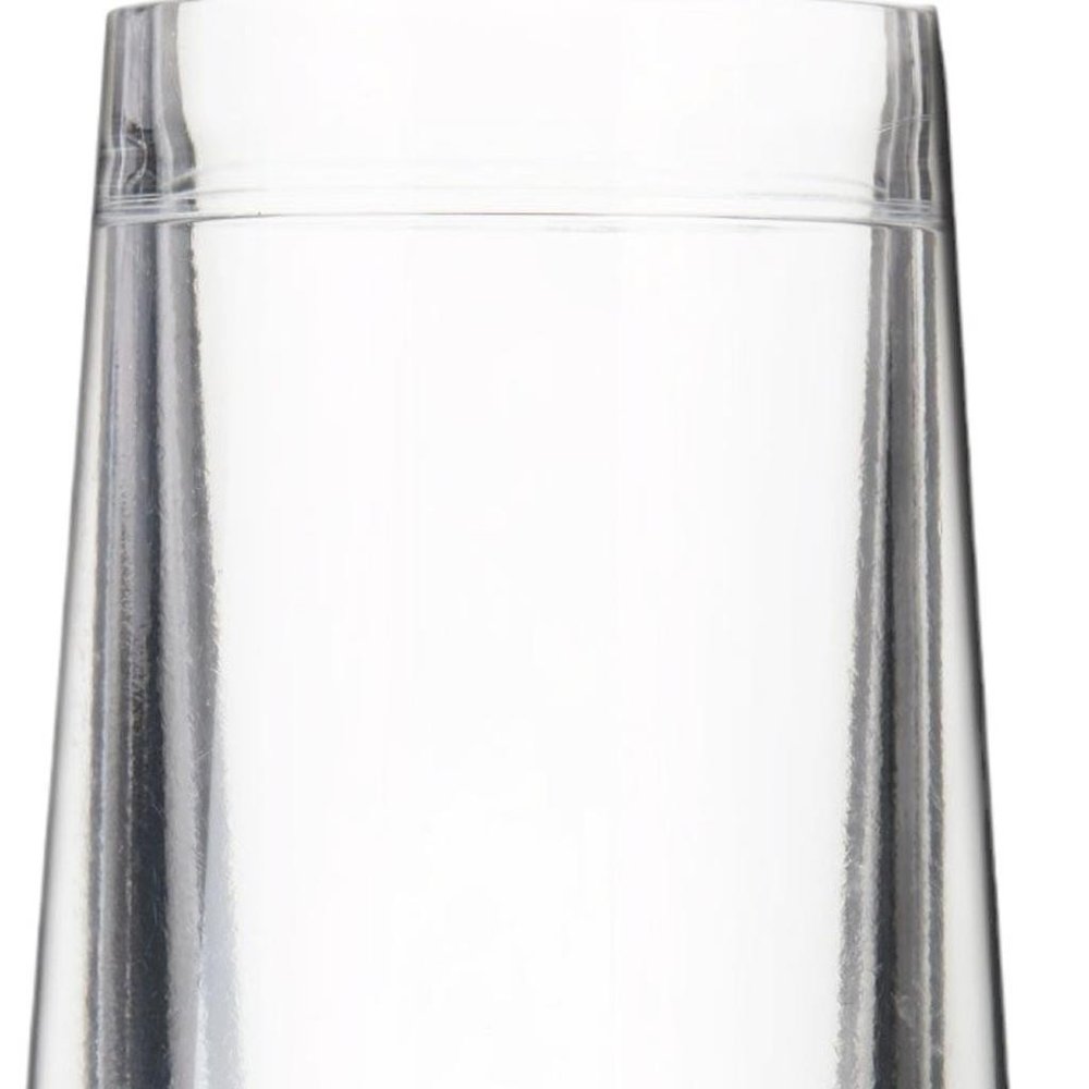 Set of Four Clear And White Plastic Angular Shape Stemless White Wine Glass