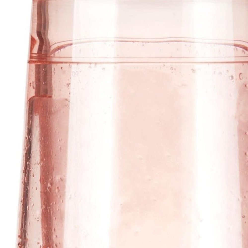 Set of Two Blush Plastic Angular Shape Stemless White Wine Glass