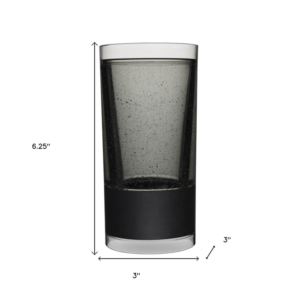 Black Tritan Plastic Straight Shape Stemless Highball Glass