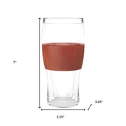 Set of Two Clear And Natural Tritan Plastic Unique Shape Stemless Pint Glass